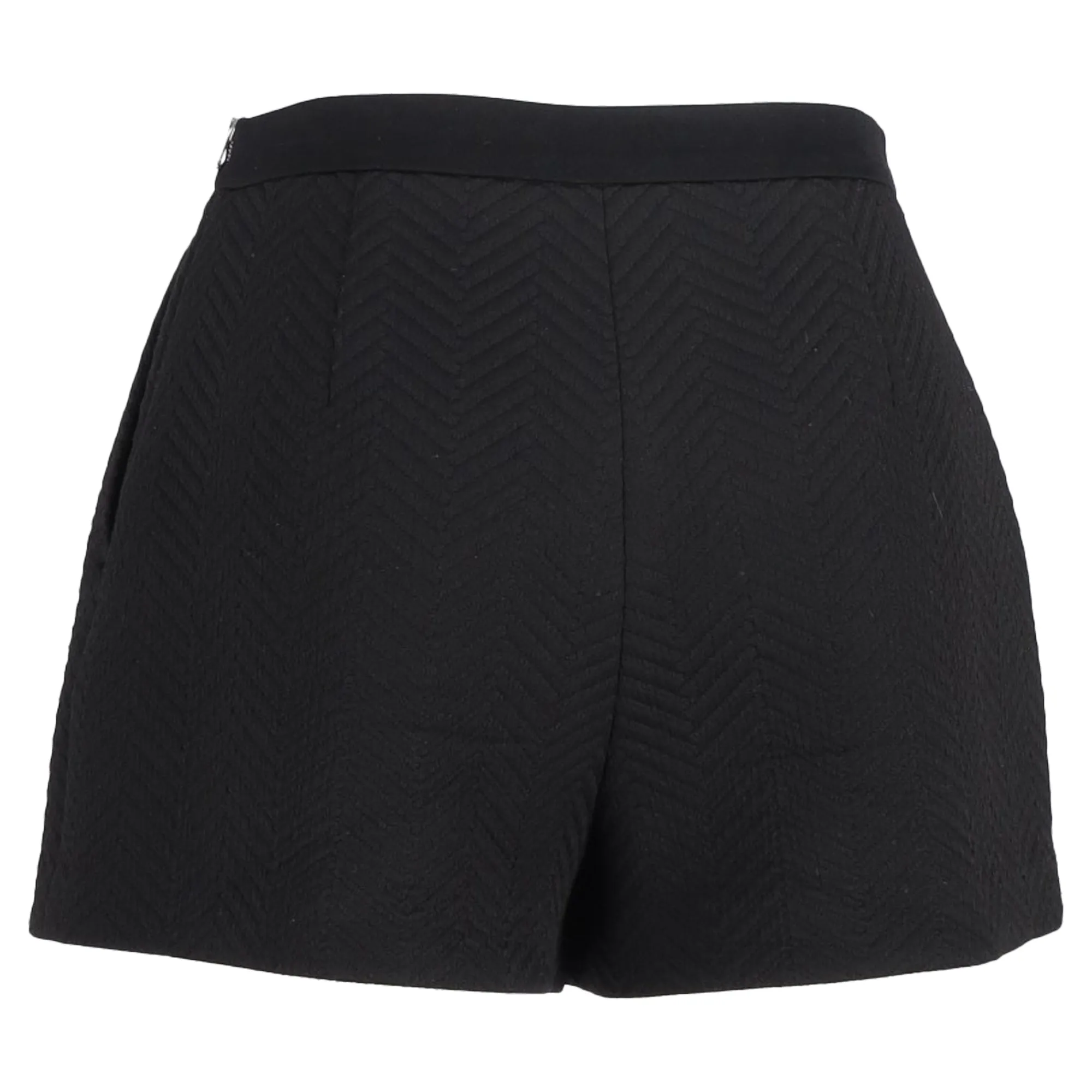 Sandro Paris Patterned A-Line Skorts in Black Wool