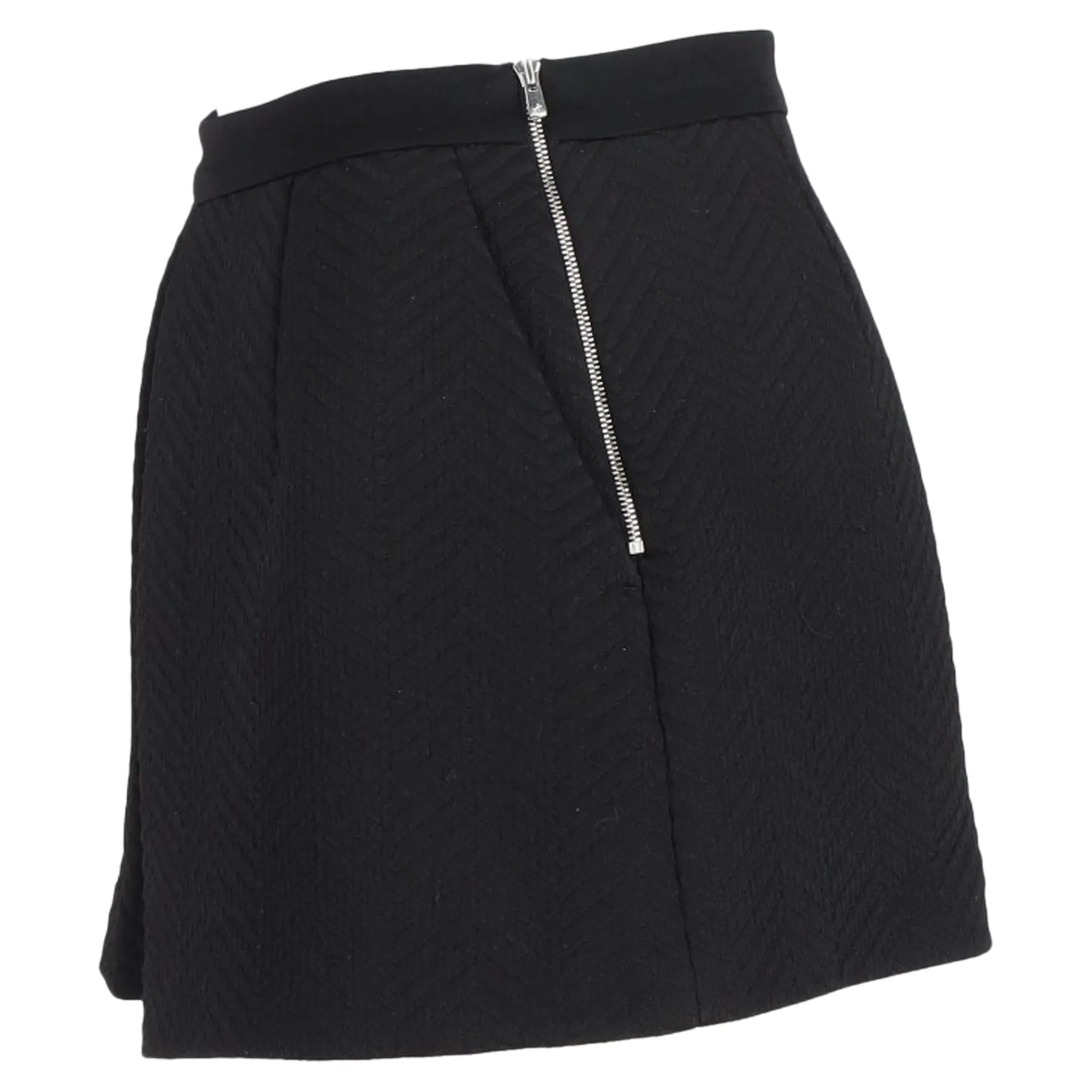 Sandro Paris Patterned A-Line Skorts in Black Wool