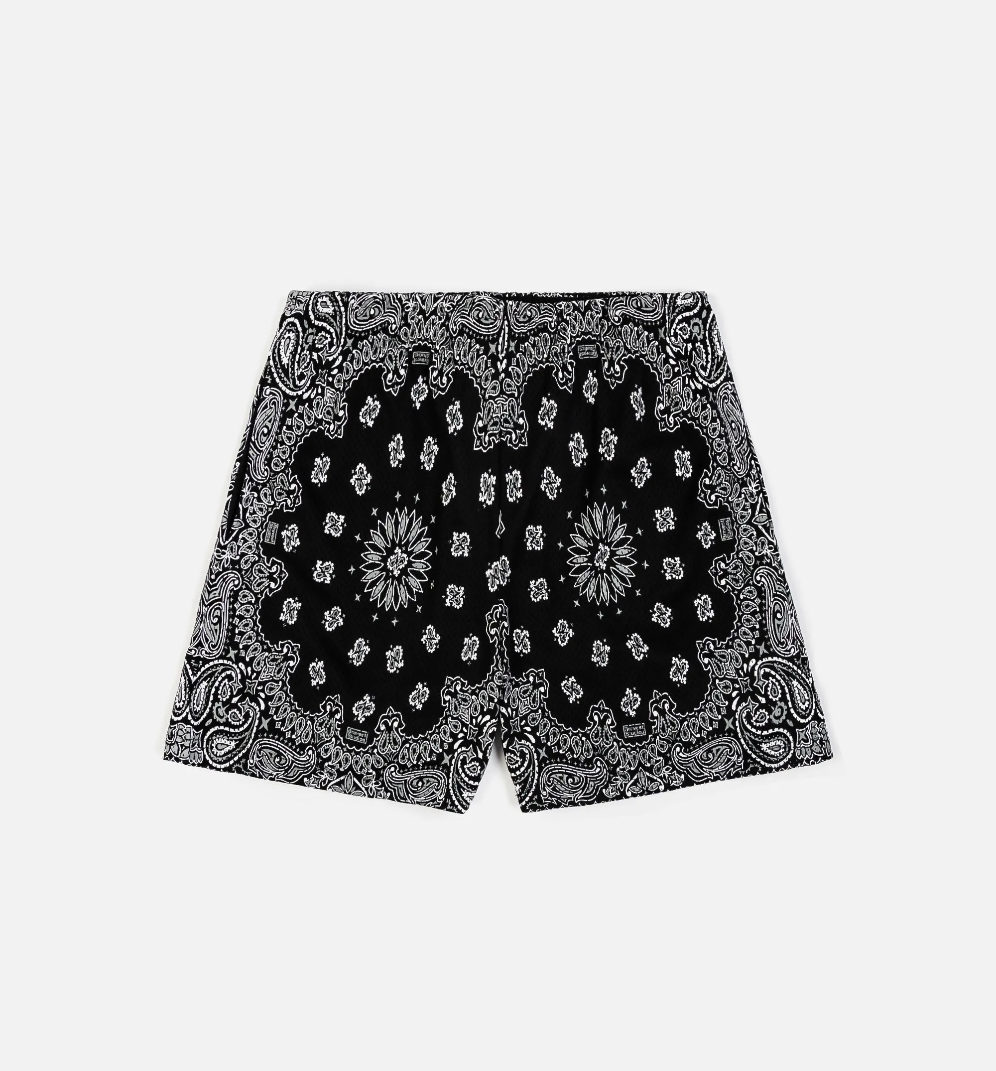 Screenprinted Paisley Two Tone Mens Short - Black/White
