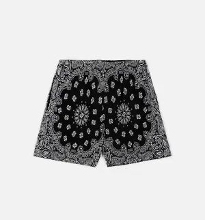 Screenprinted Paisley Two Tone Mens Short - Black/White