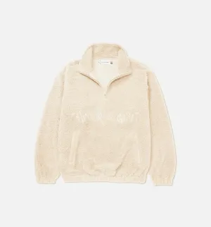 Script Sherpa Zip Mens Jacket - Bone