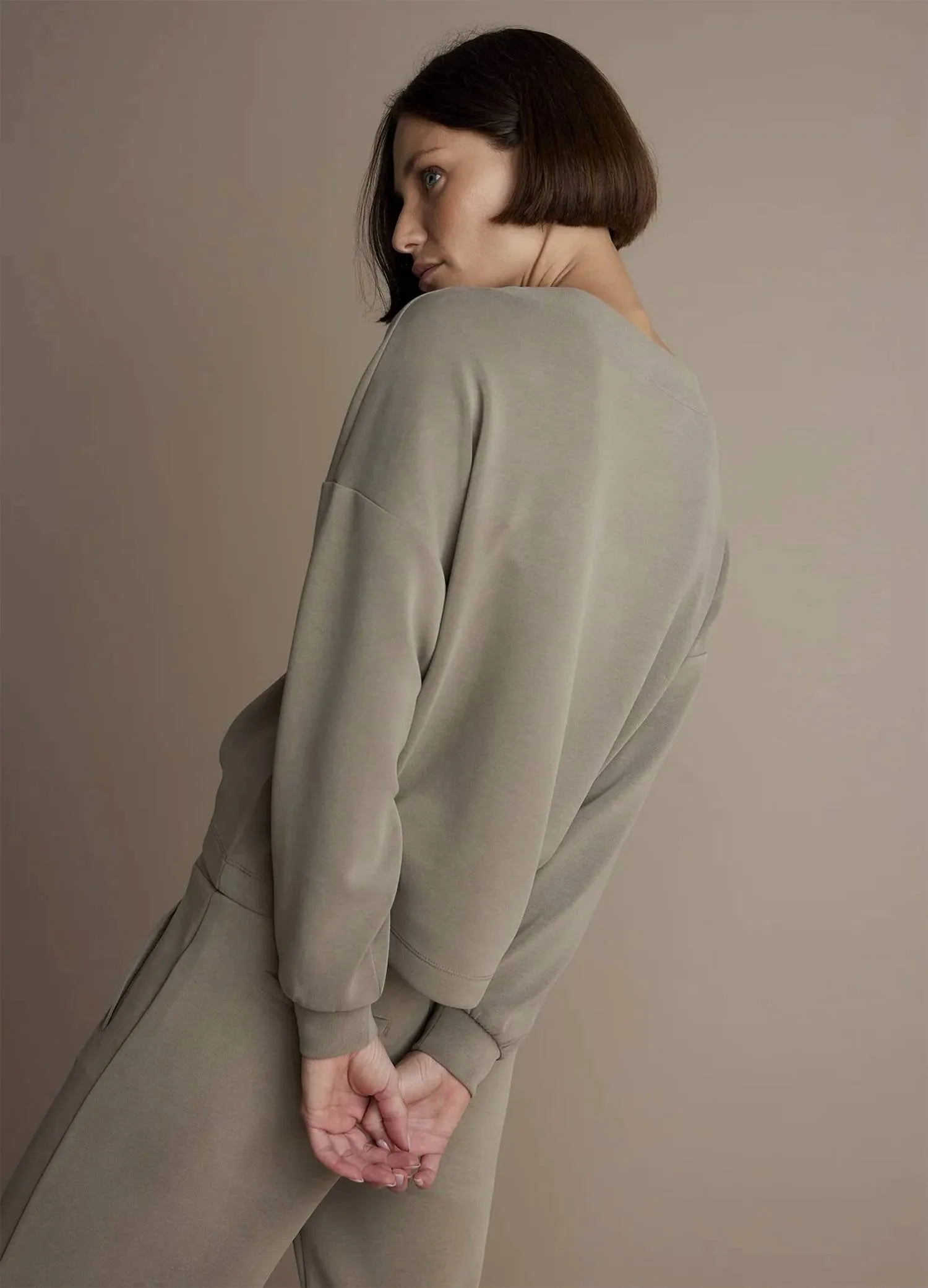 Scuba Washed Modal Sweatshirt In Clay