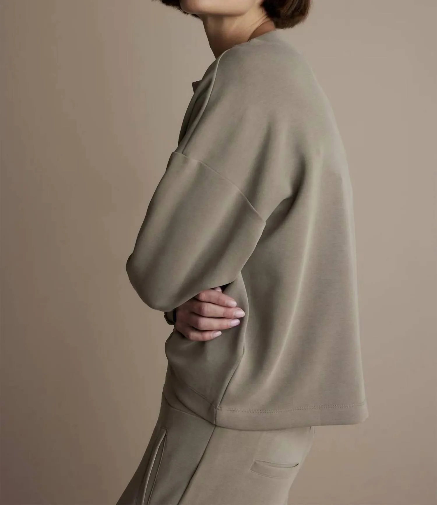 Scuba Washed Modal Sweatshirt In Clay