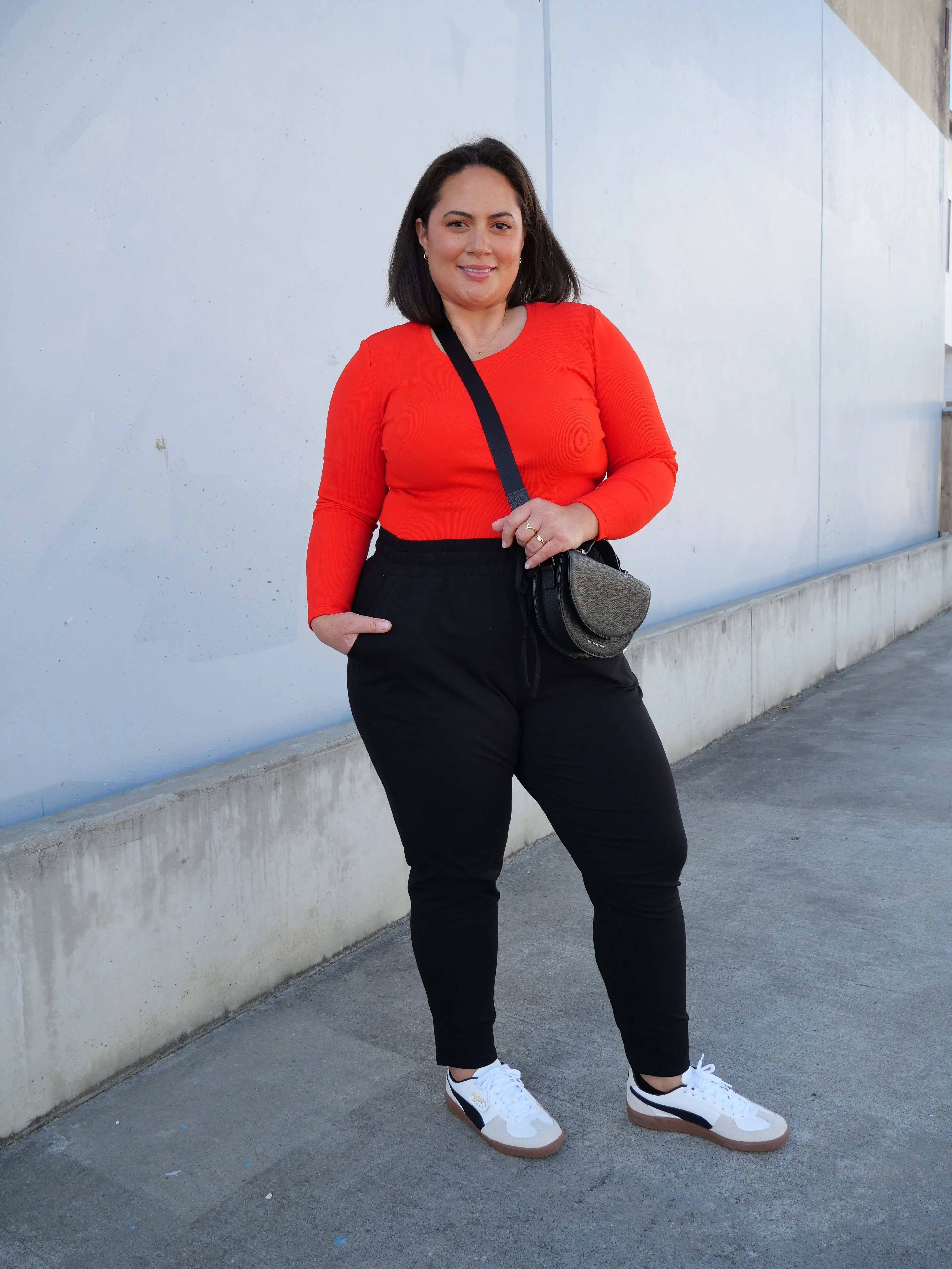 Shine On Essentials Rib Long Sleeve Bright Red