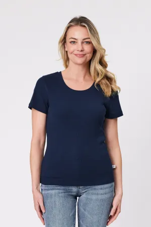 Shine On Essentials Rib Tee Navy