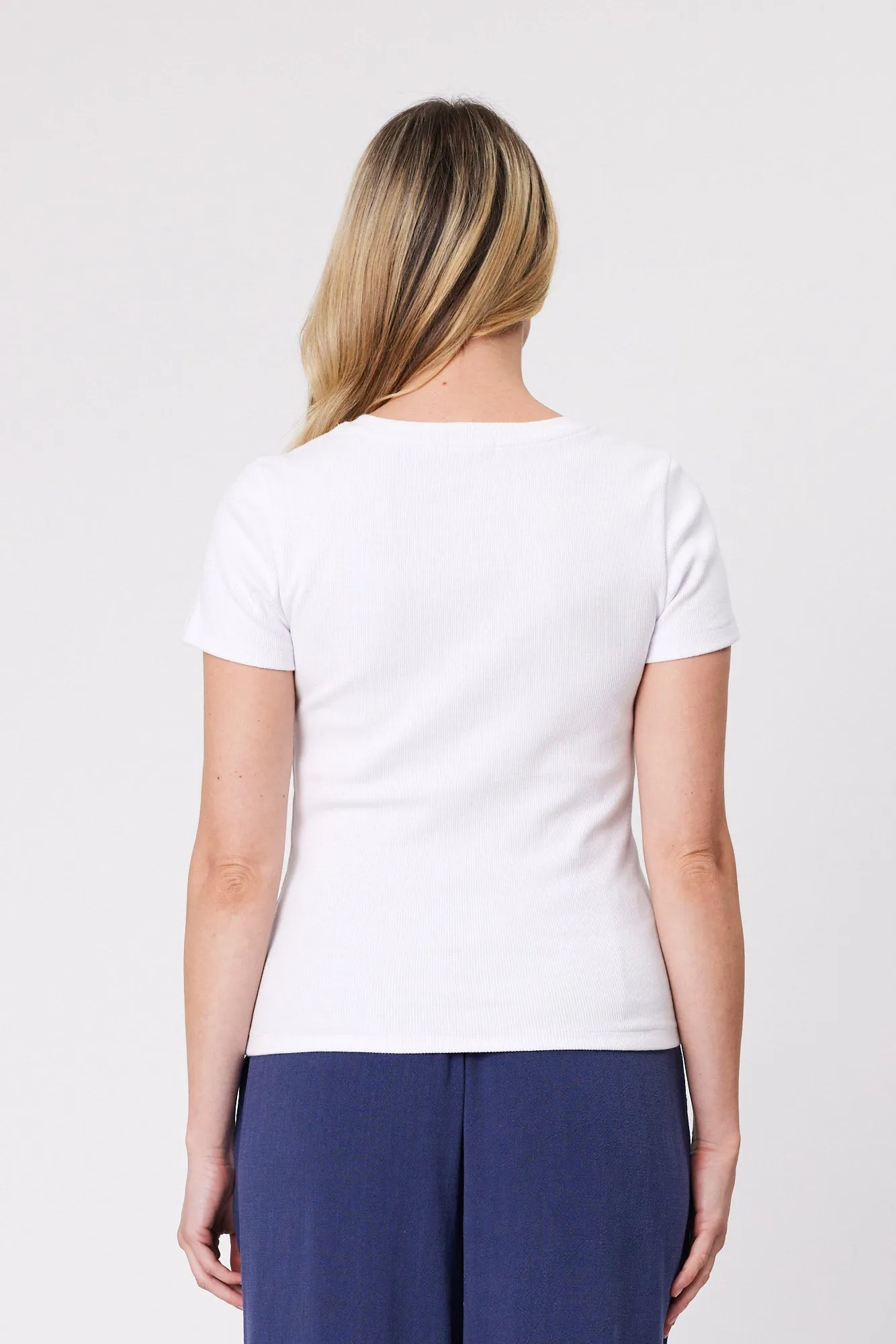 Shine On Essentials Rib Tee White