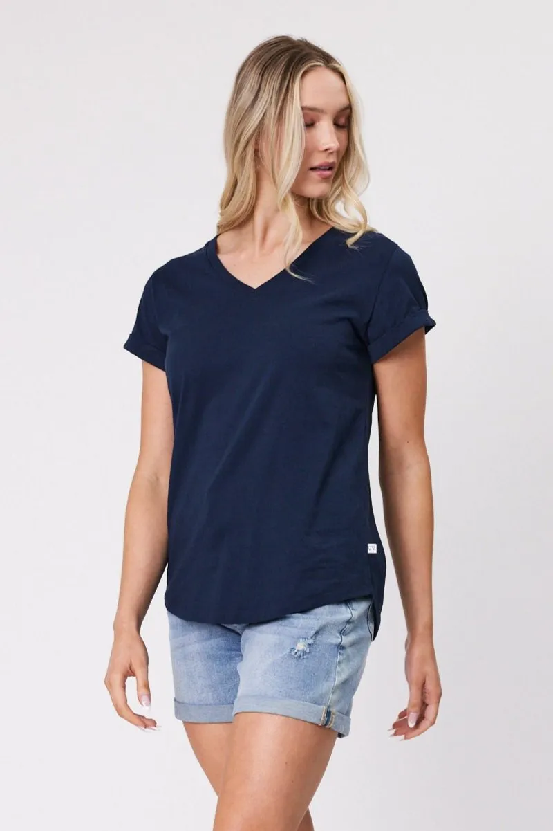 Shine On Essentials V Tee Navy