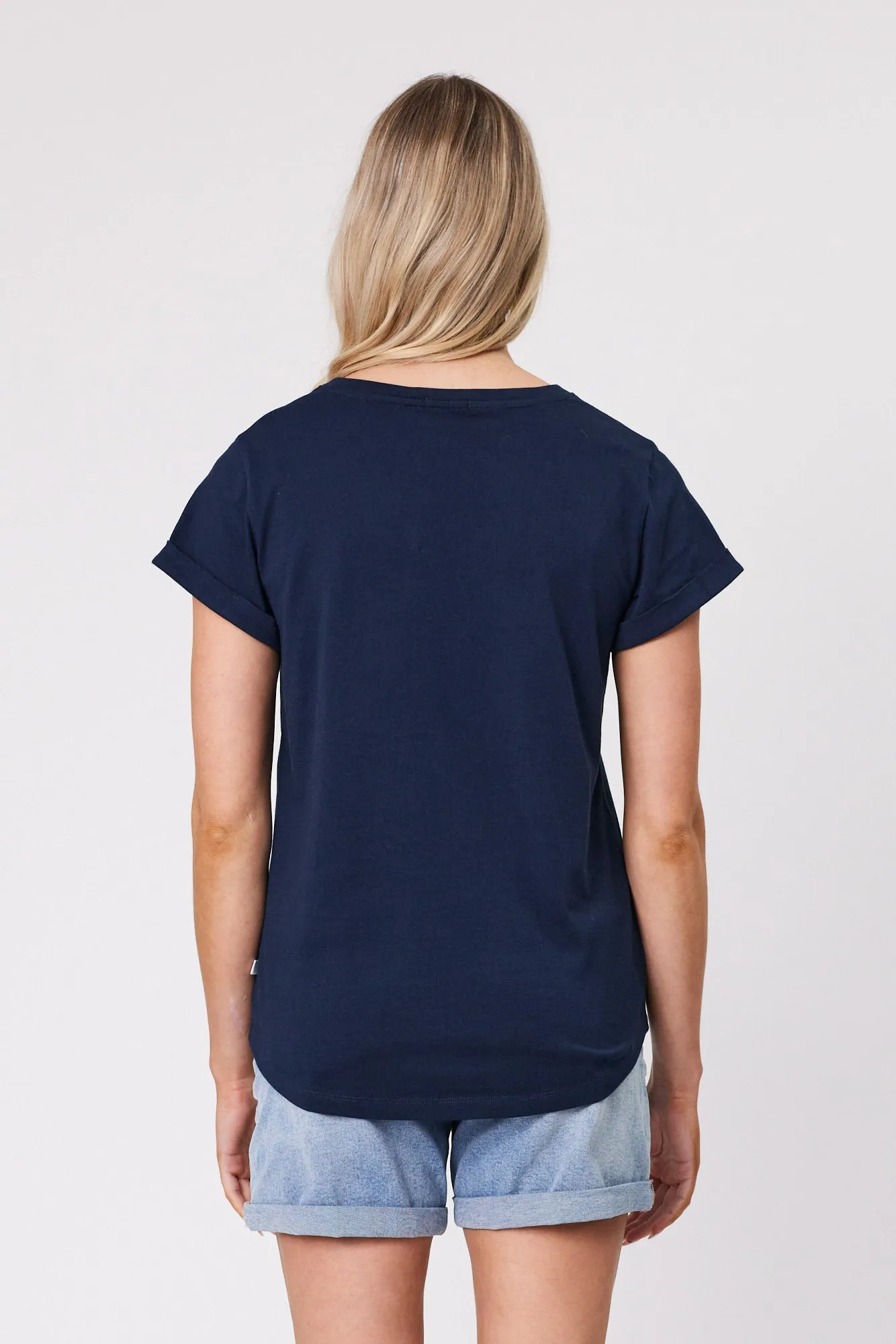Shine On Essentials V Tee Navy