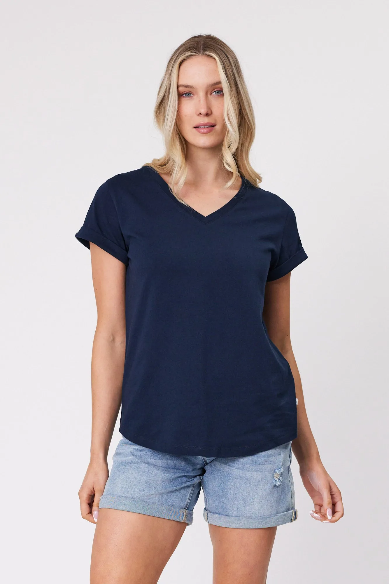 Shine On Essentials V Tee Navy