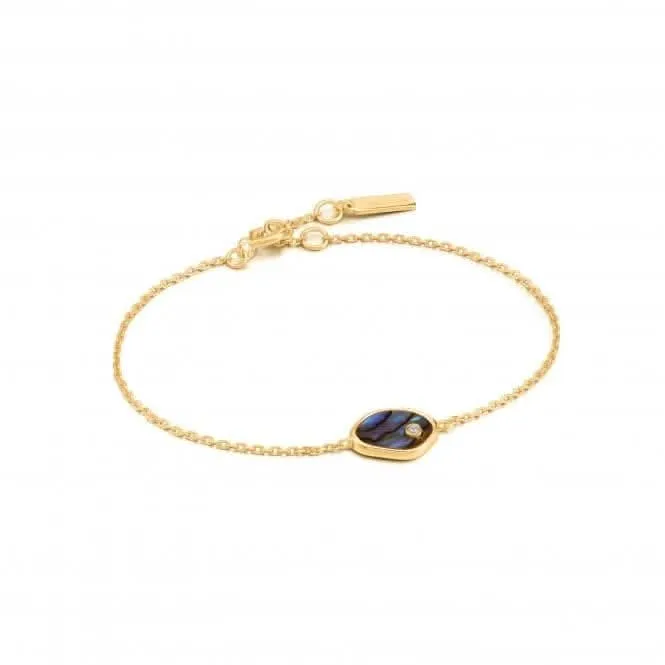 Bracelet en oréide brillant avec ormeau B027-01G Ania Haie Jewellery