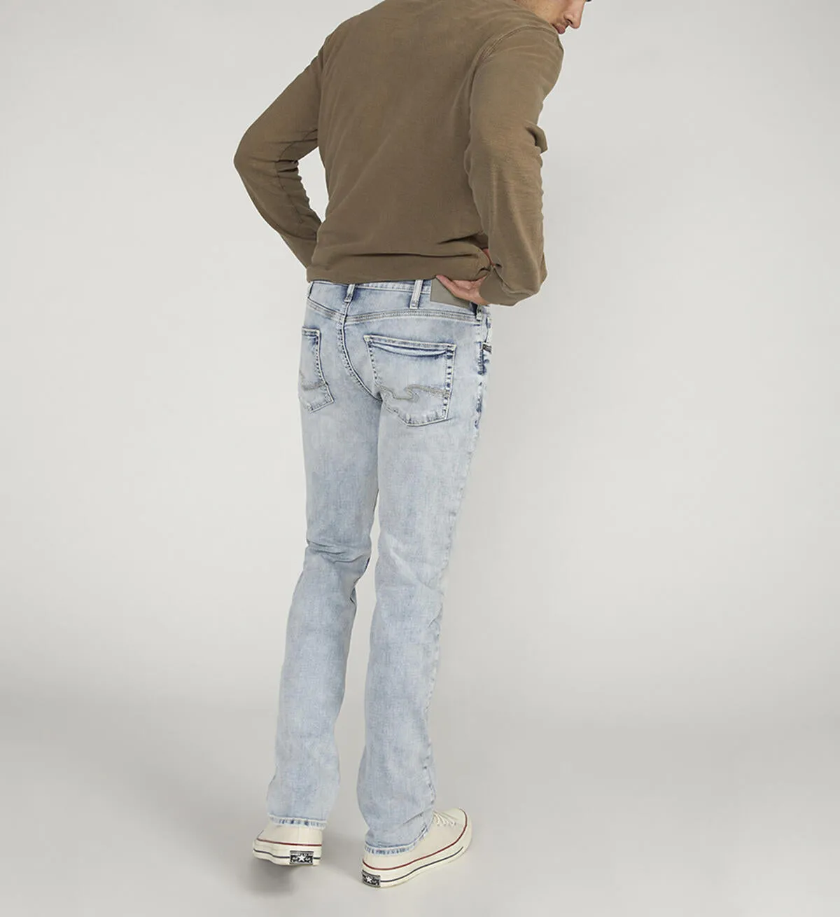 Silver Allan Slim Fit Straight Leg