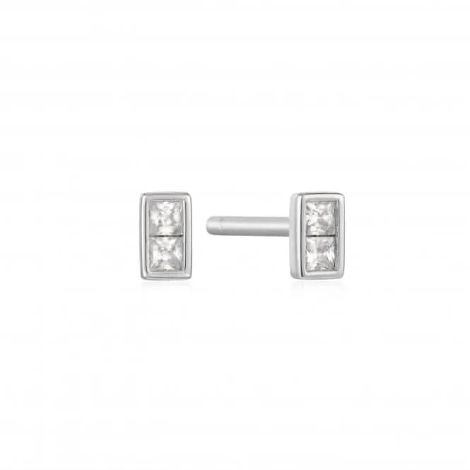 Boucles d'oreilles à clous mini argentées glamour E037-02H Ania Haie Jewellery