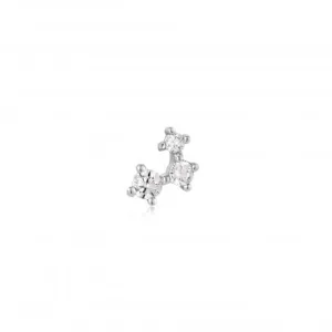 Boucle d'oreille simple barre de galaxy étincelante argentée E047-11H Ania Haie Jewellery
