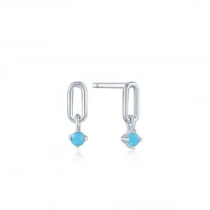 Boucles d'oreilles à clous avec liens en turquoise argenté E033-02H Ania Haie Jewellery
