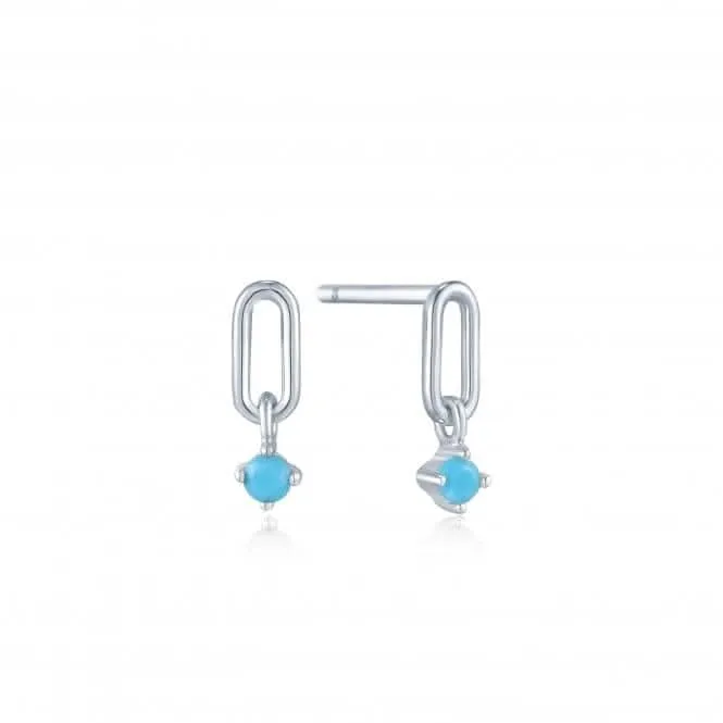 Boucles d'oreilles à clous avec liens en turquoise argenté E033-02H Ania Haie Jewellery