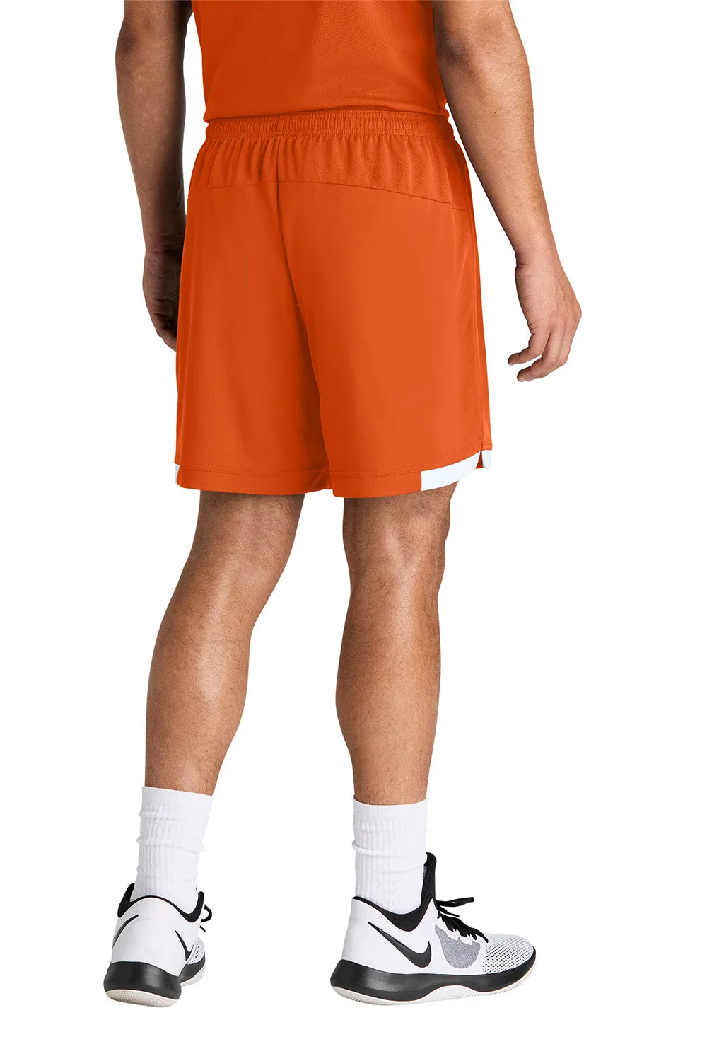 Sport-Tek Mens Club Moisture Wicking Shorts - Deep Orange/White