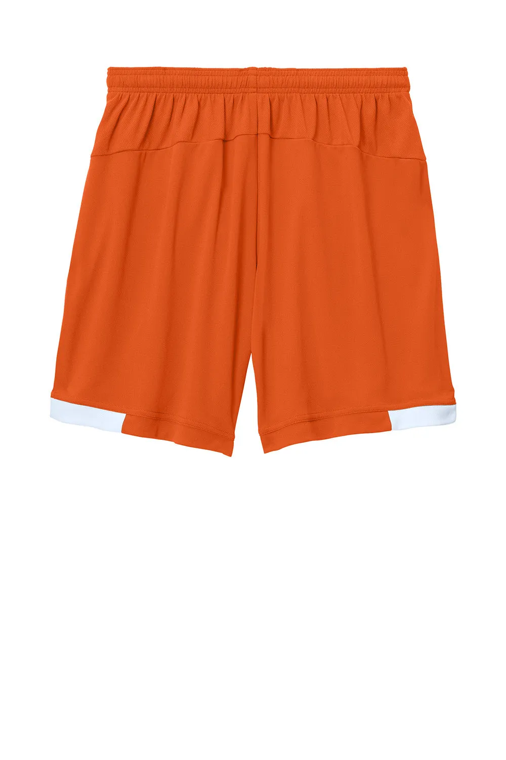 Sport-Tek Mens Club Moisture Wicking Shorts - Deep Orange/White