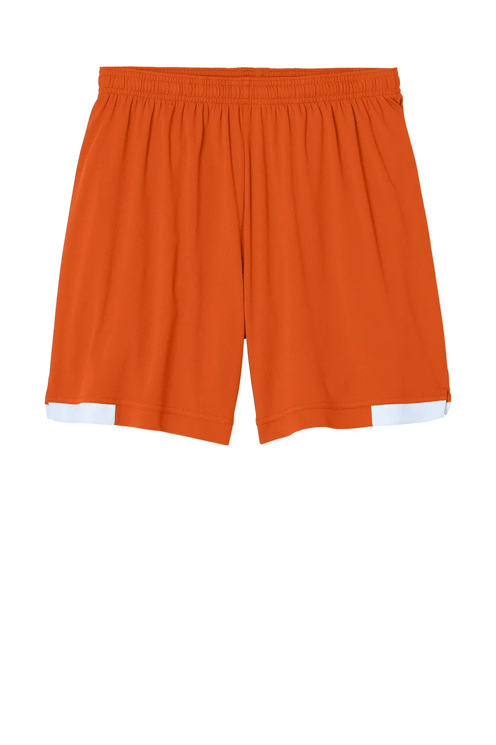 Sport-Tek Mens Club Moisture Wicking Shorts - Deep Orange/White