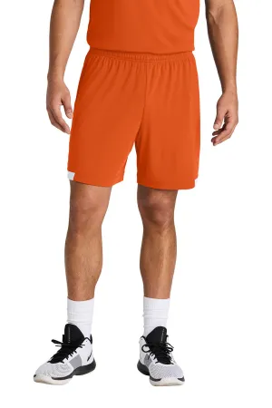 Sport-Tek Mens Club Moisture Wicking Shorts - Deep Orange/White