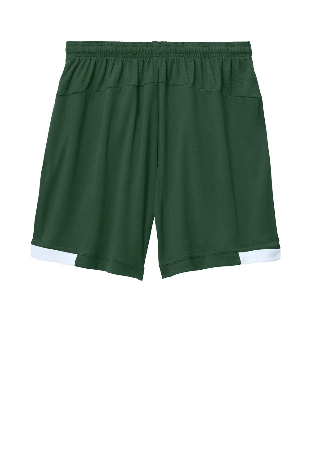 Sport-Tek Mens Club Moisture Wicking Shorts - Forest Green/White