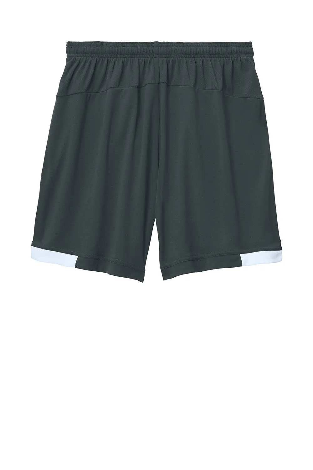 Sport-Tek Mens Club Moisture Wicking Shorts - Iron Grey/White