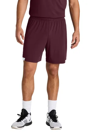 Sport-Tek Mens Club Moisture Wicking Shorts - Maroon/White