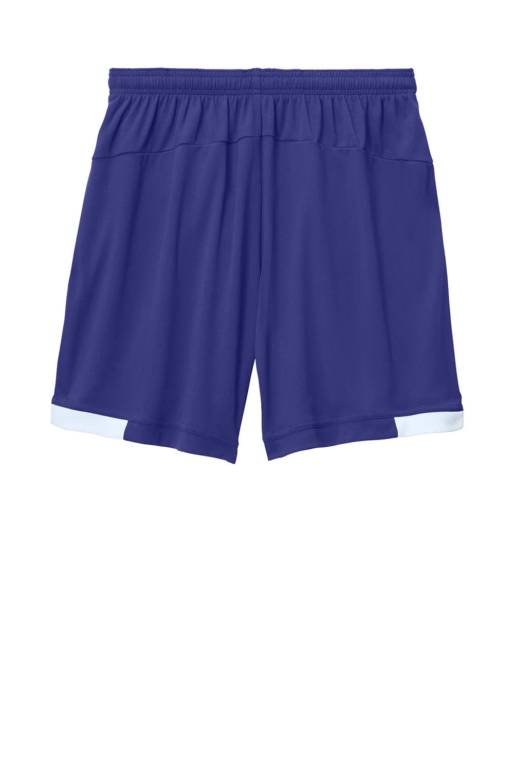 Sport-Tek Mens Club Moisture Wicking Shorts - Purple/White