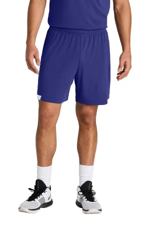 Sport-Tek Mens Club Moisture Wicking Shorts - Purple/White