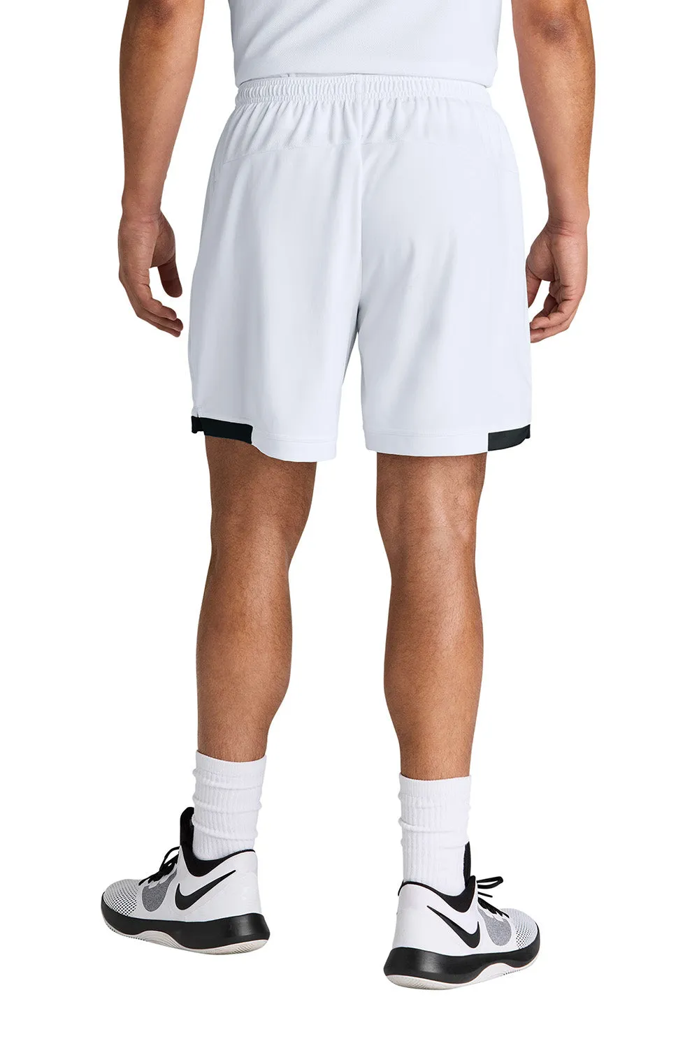 Sport-Tek Mens Club Moisture Wicking Shorts - White/Black