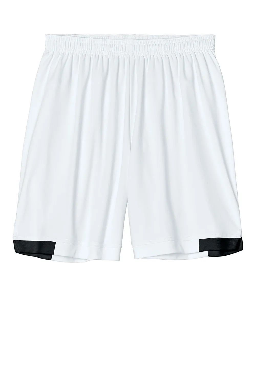 Sport-Tek Mens Club Moisture Wicking Shorts - White/Black
