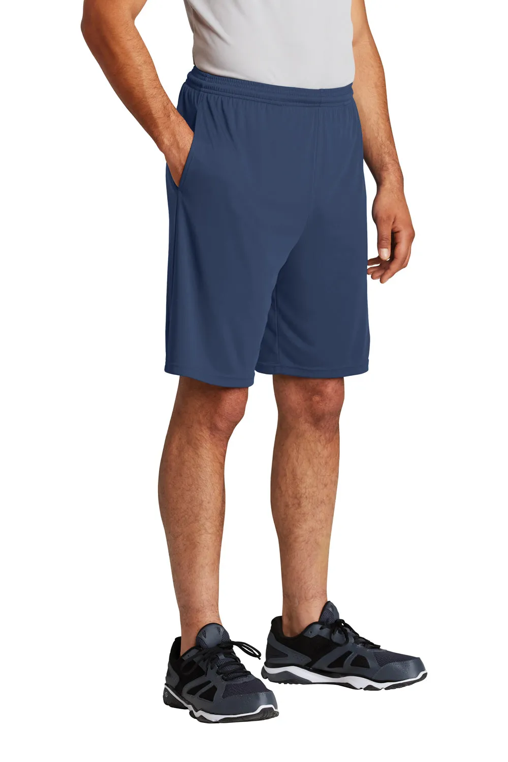 Sport-Tek Mens Competitor Moisture Wicking Shorts w/ Pockets - True Navy Blue