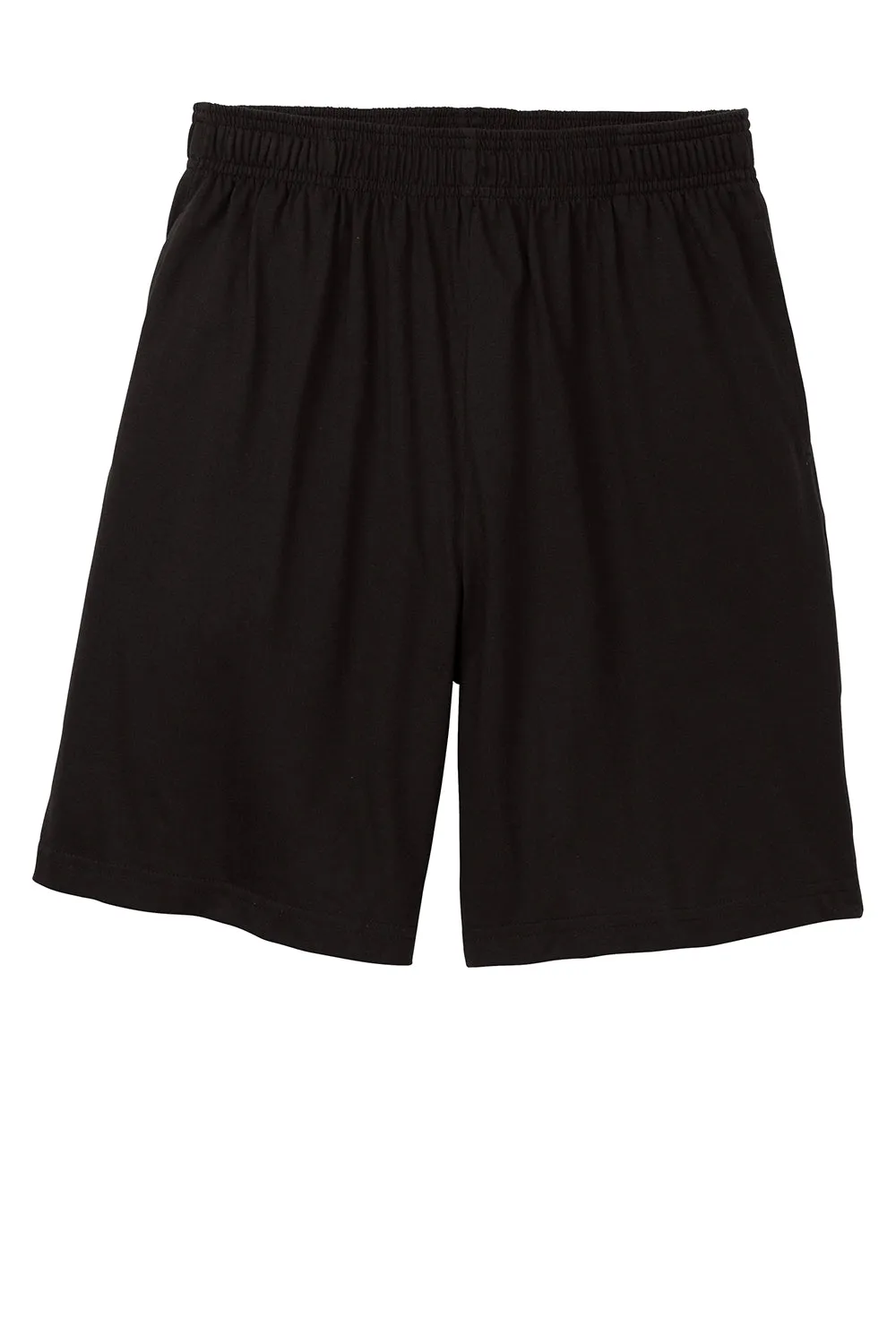 Sport-Tek Mens Jersey Knit Shorts w/ Pockets - Black