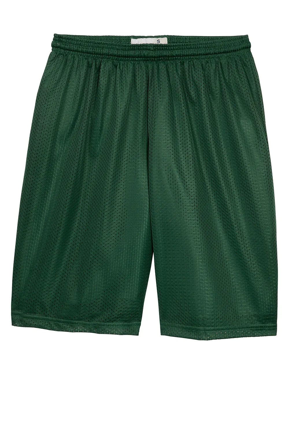Sport-Tek Mens Moisture Wicking Classic Mesh Long Shorts - Forest Green - Closeout
