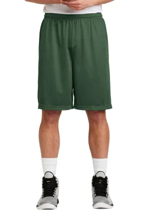 Sport-Tek Mens Moisture Wicking Classic Mesh Long Shorts - Forest Green - Closeout