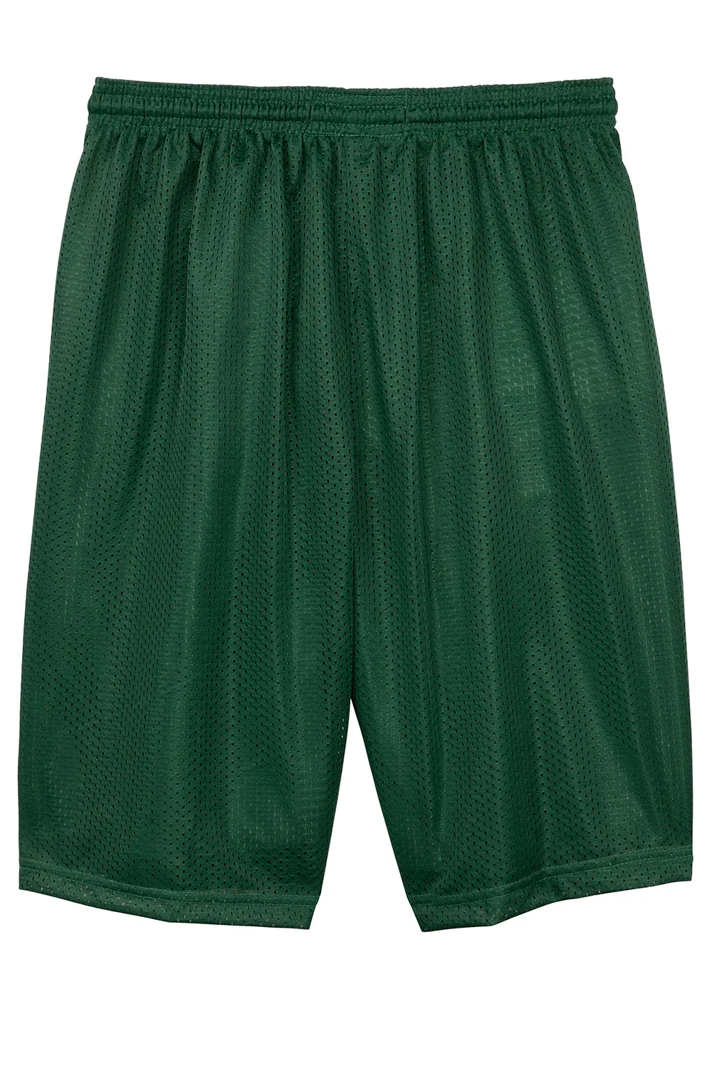 Sport-Tek Mens Moisture Wicking Classic Mesh Long Shorts - Forest Green - Closeout