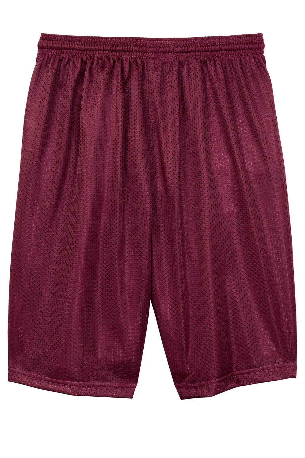 Sport-Tek Mens Moisture Wicking Classic Mesh Long Shorts - Maroon - Closeout