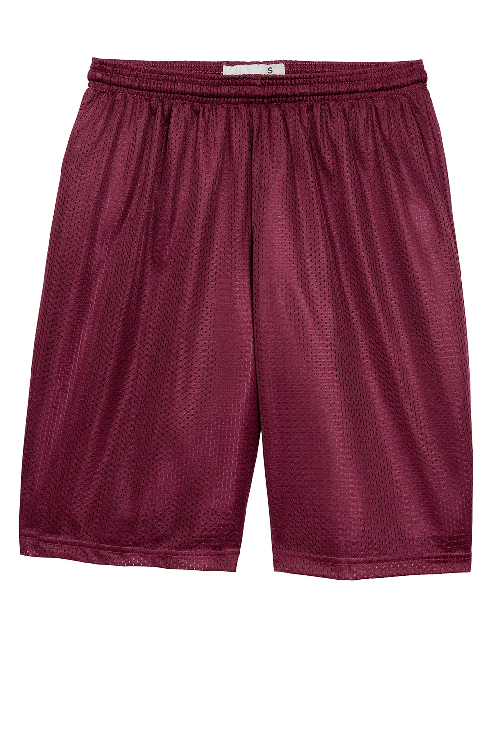 Sport-Tek Mens Moisture Wicking Classic Mesh Long Shorts - Maroon - Closeout