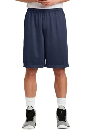 Sport-Tek Mens Moisture Wicking Classic Mesh Long Shorts - True Navy Blue - Closeout