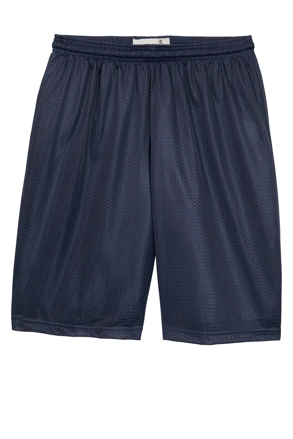 Sport-Tek Mens Moisture Wicking Classic Mesh Long Shorts - True Navy Blue - Closeout