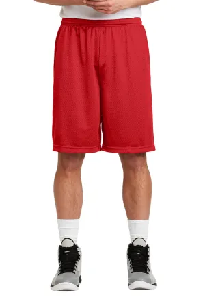 Sport-Tek Mens Moisture Wicking Classic Mesh Long Shorts - True Red - Closeout