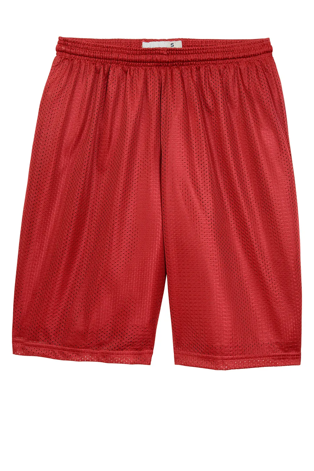 Sport-Tek Mens Moisture Wicking Classic Mesh Long Shorts - True Red - Closeout