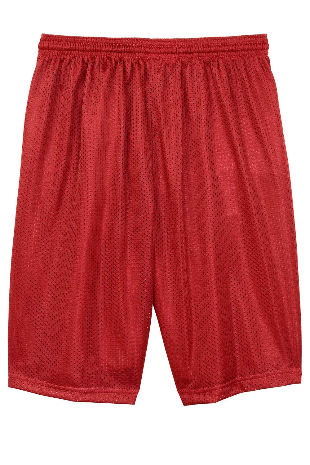 Sport-Tek Mens Moisture Wicking Classic Mesh Long Shorts - True Red - Closeout