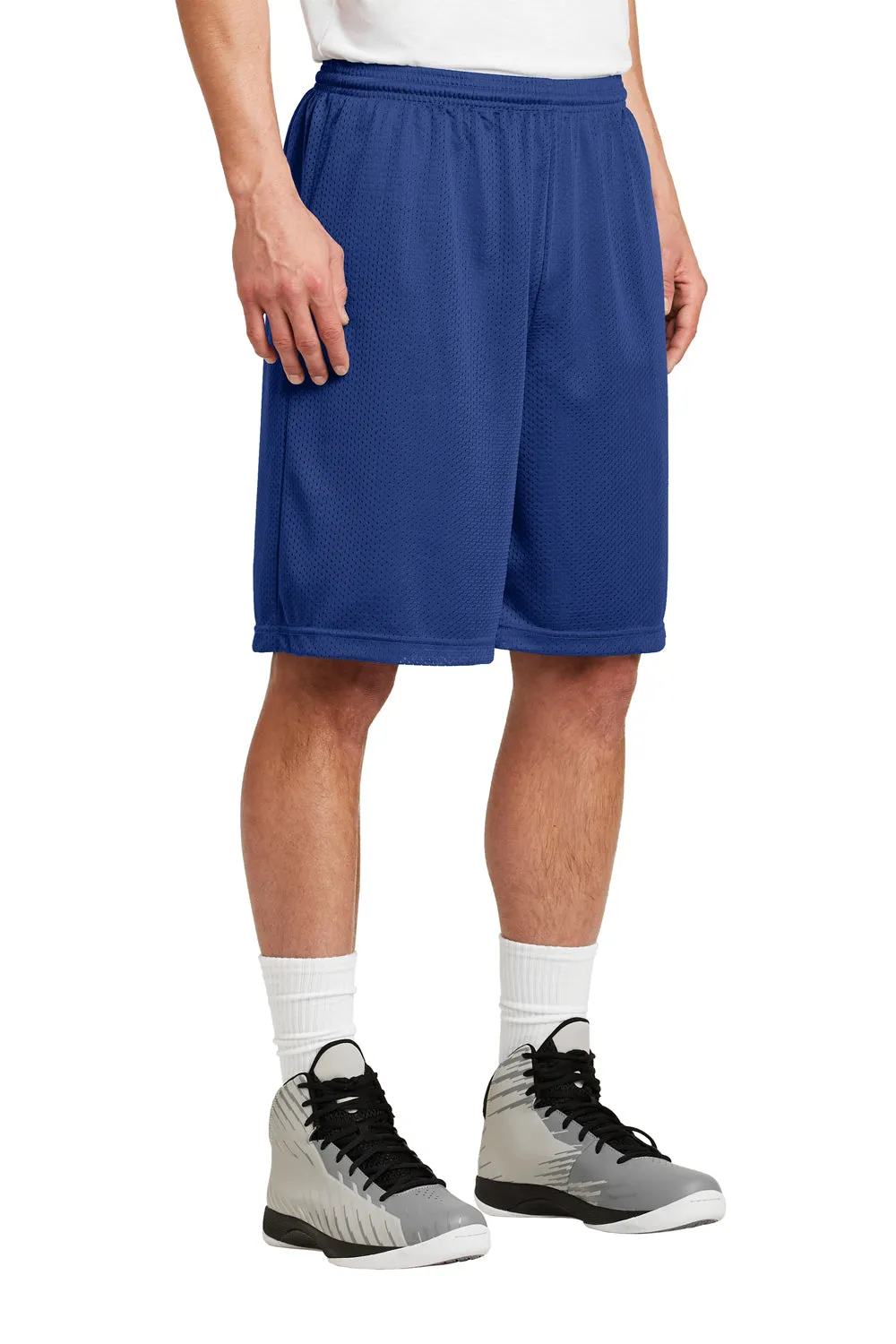 Sport-Tek Mens Moisture Wicking Classic Mesh Long Shorts - True Royal Blue - Closeout