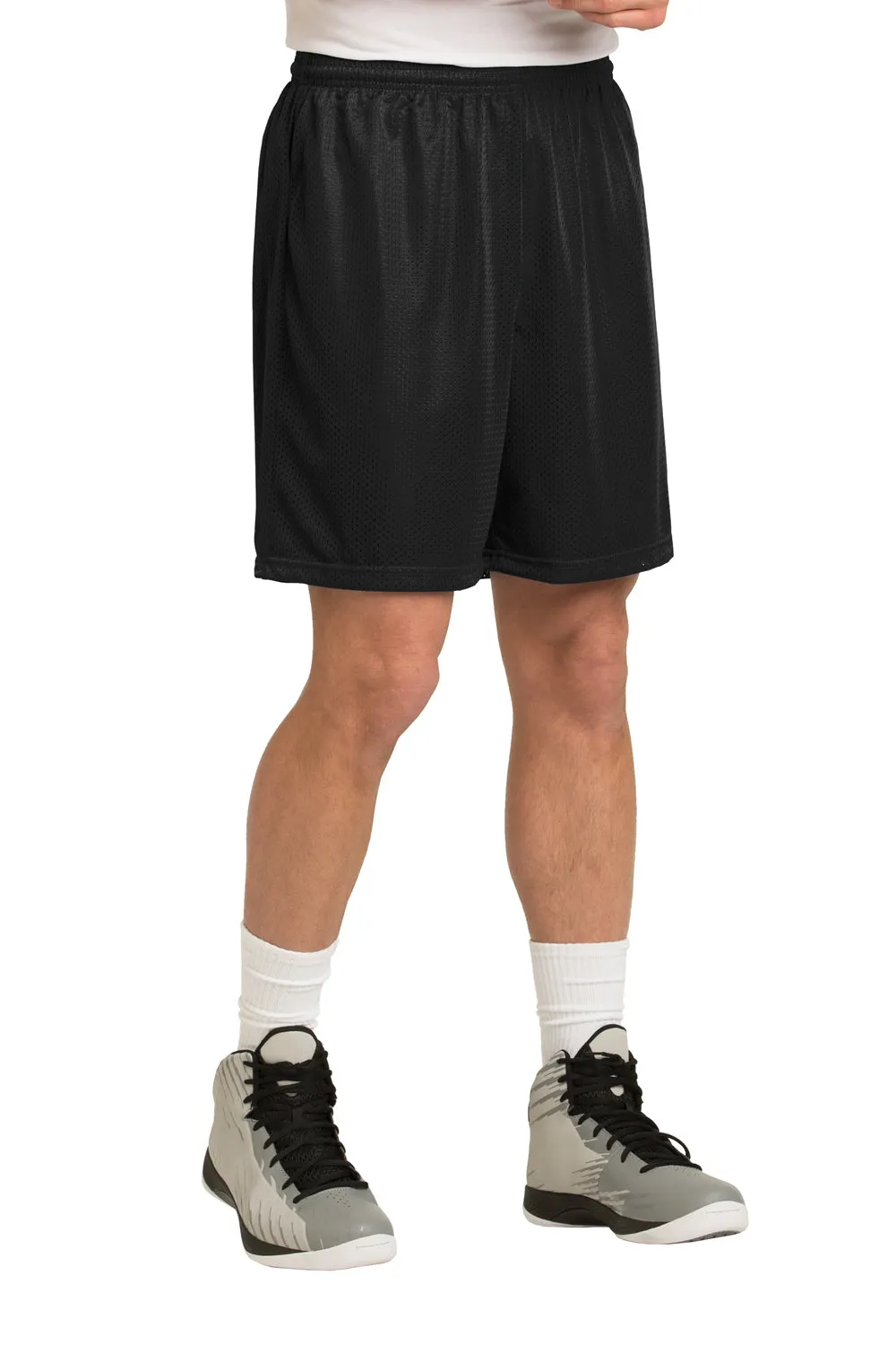 Sport-Tek Mens Moisture Wicking Classic Mesh Shorts - Black - Closeout