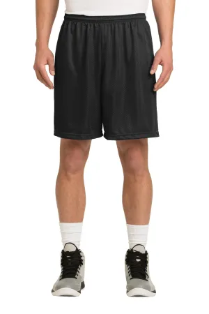 Sport-Tek Mens Moisture Wicking Classic Mesh Shorts - Black - Closeout
