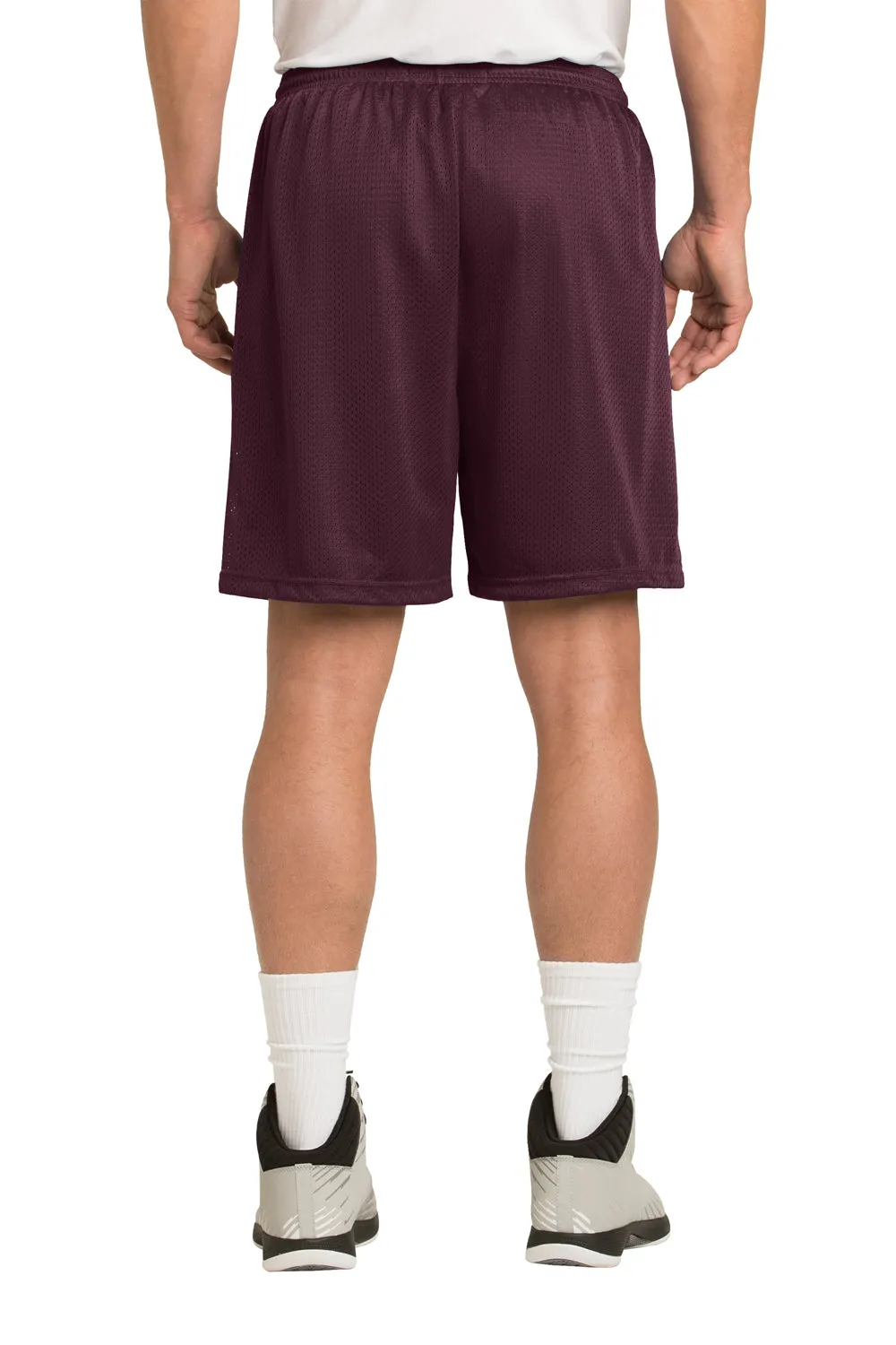 Sport-Tek Mens Moisture Wicking Classic Mesh Shorts - Maroon - Closeout