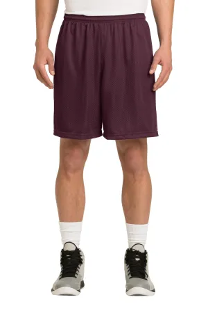 Sport-Tek Mens Moisture Wicking Classic Mesh Shorts - Maroon - Closeout