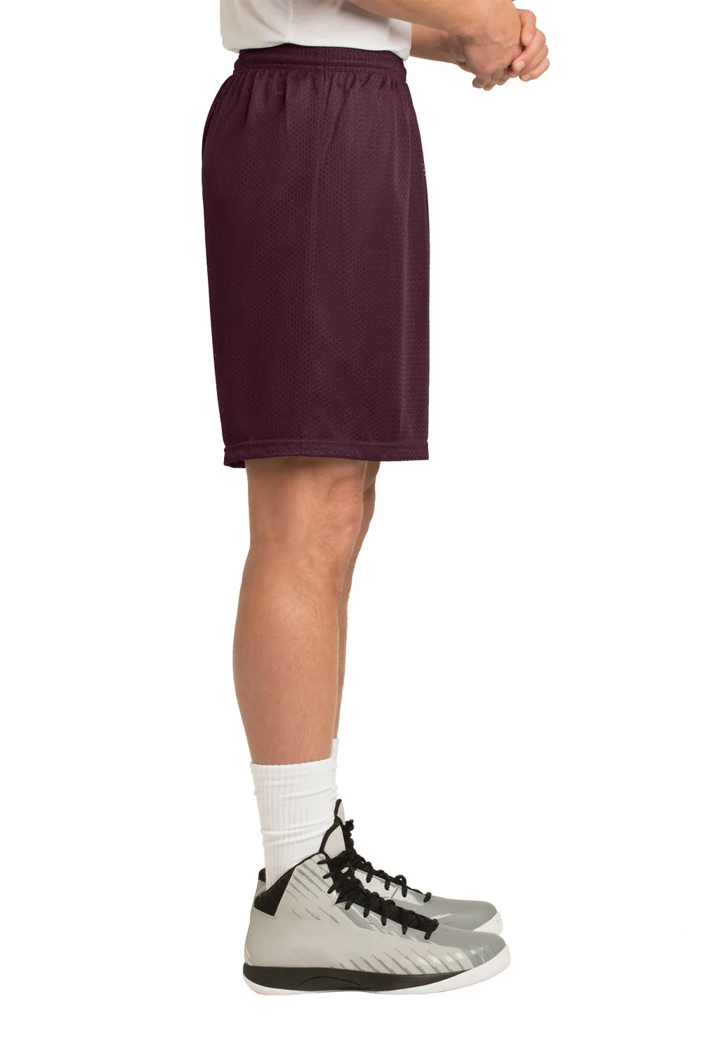 Sport-Tek Mens Moisture Wicking Classic Mesh Shorts - Maroon - Closeout
