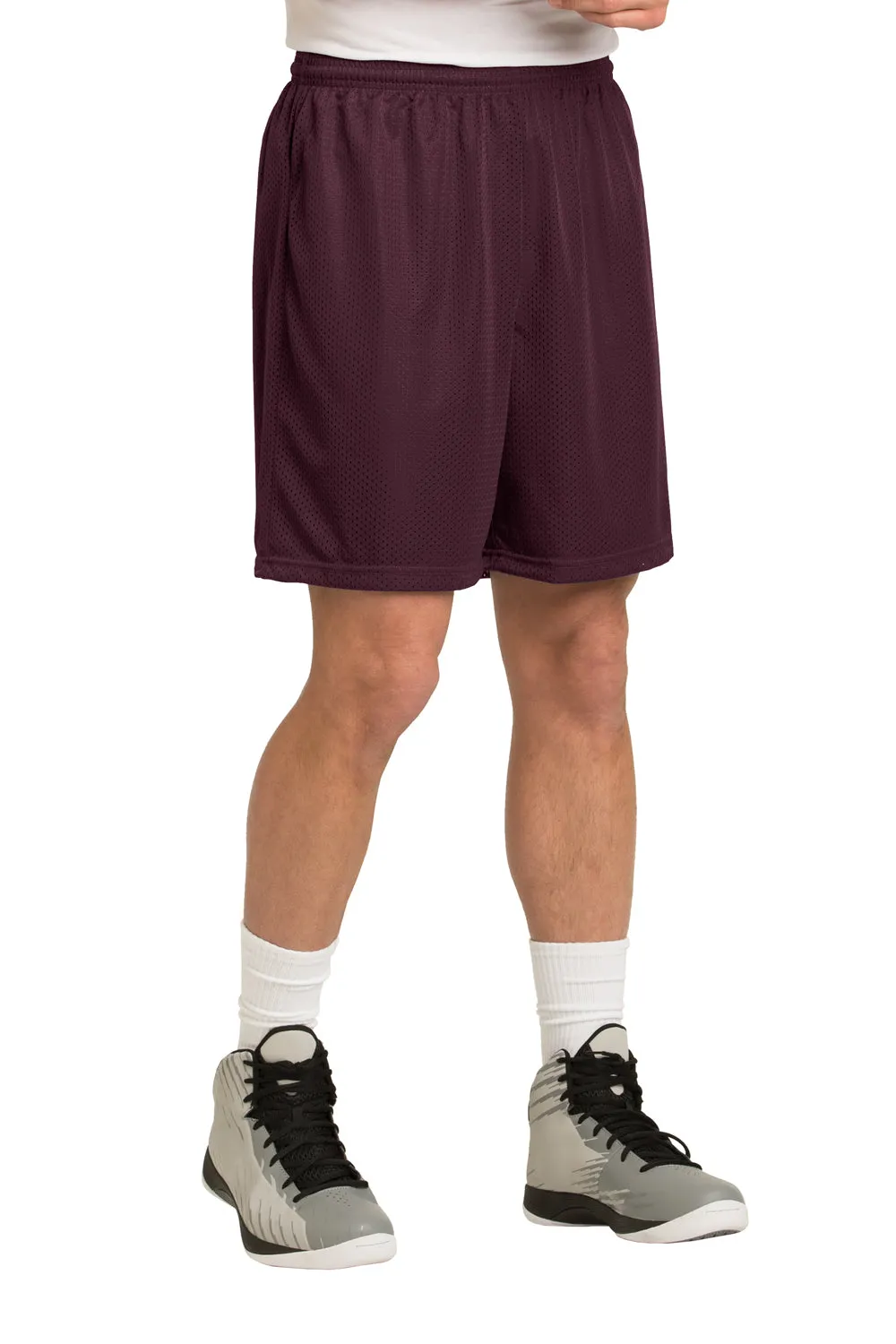 Sport-Tek Mens Moisture Wicking Classic Mesh Shorts - Maroon - Closeout