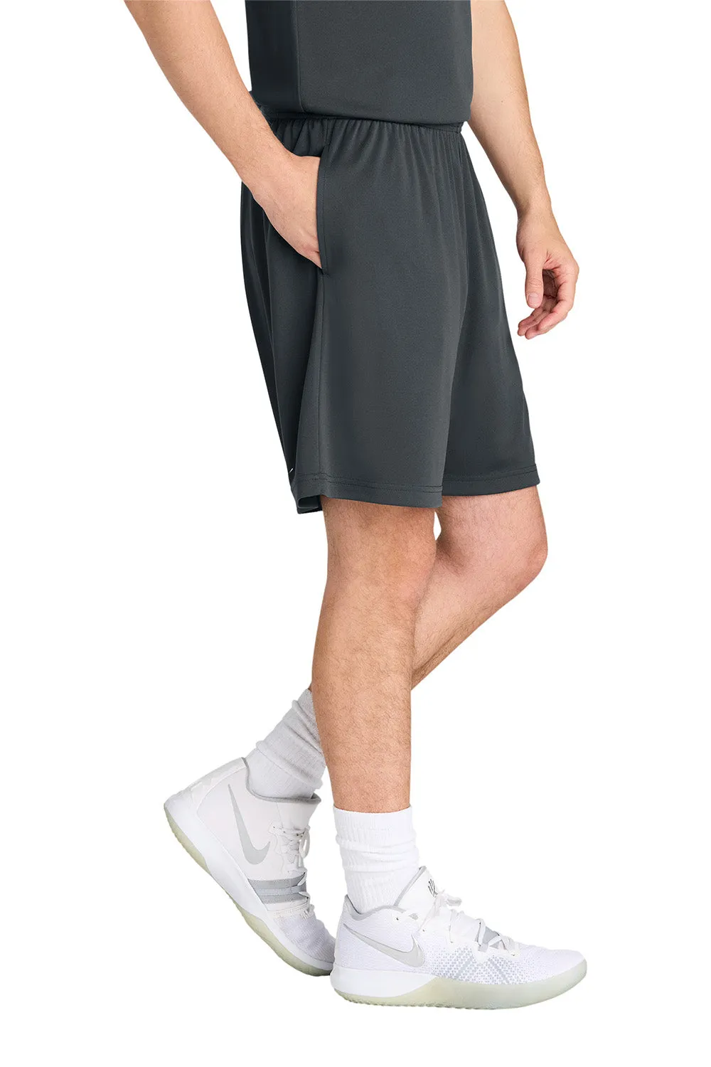Sport-Tek Mens Moisture Wicking Competitor Athletic Shorts w/ Pockets - Iron Grey